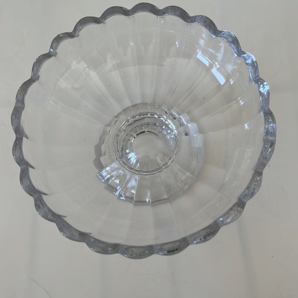 Vintage Clear Glass Candy Dish Small Pedestal Trinket Bowl